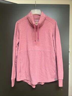 L.L. Bean Rose Pink Funnel Neck Pullover Hoodie Women’s Large